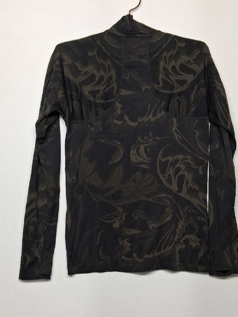 Athleta Black Quarter-Zip Top with Subtle Brown Threading - Picture 6 of 6